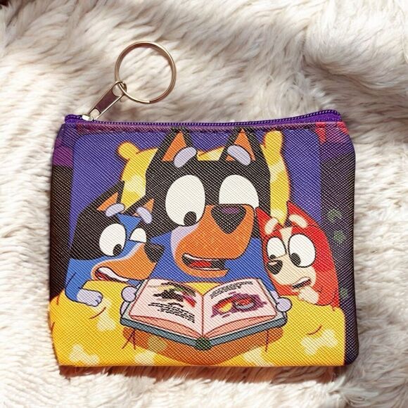 Bluey Other - 🤯5/$25🤯 Bluey Dad And Kids Reading Coin Purse Keychain